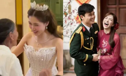 Rộ ảnh Hoà Minzy mặc váy xoè lộng lẫy như cô dâu đón khách