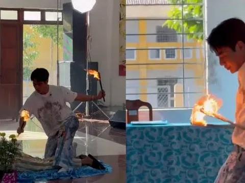 Lê Dương Bảo Lâm múa lửa ở trại giam, phản ứng của 1 phạm nhân gây chú ý