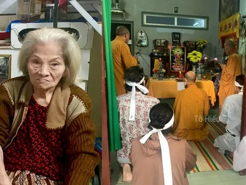 Mẹ ruột ngoài 90 tuổi trong lễ cúng 49 ngày của nghệ sĩ Thương Tín