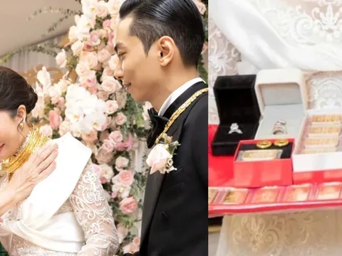 Hôn nhân của sao nữ Vbiz nhận 22 cây vàng trong đám cưới, trang sức kim cương cùng cả mâm tiền mặt