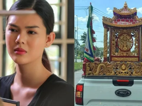 Diễn viên Ngọc Trinh nghẹn lòng đưa tiễn bố về nơi an nghỉ cuối cùng