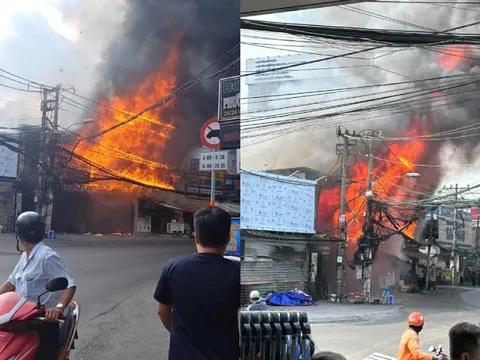Hiện trường vụ cháy cửa hàng nội thất tại TP.HCM: Biển lửa nuốt trọn toàn bộ, nhiều tài sản giá trị bị thiêu rụi