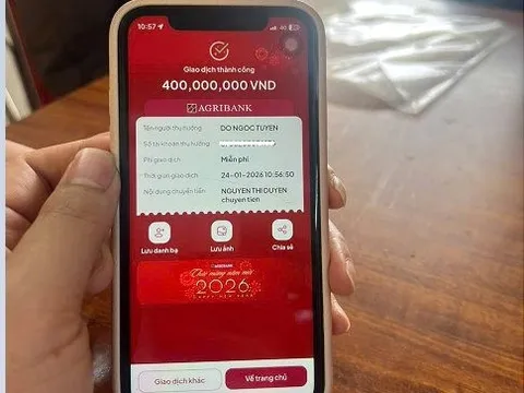 Vừa nhận được 400 triệu đồng chuyển khoản, người phụ nữ SN 1978 liền báo công an truy tìm chủ nhân số tiền