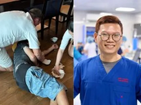 Nghẹt thở cảnh bác sĩ Việt cứu người nước ngoài bị co giật, tím tái giữa quán ăn